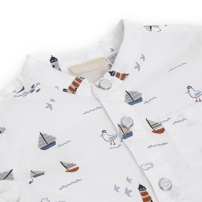 Boys White Printed Long Sleeve Shirt image number 2